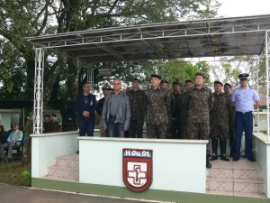 presidente da câmara ,vereador Tadeu Machado,General  de Brigada Flavio Lajoia e o Diretor do HGU Coronel Sergio Lopes Crossetti