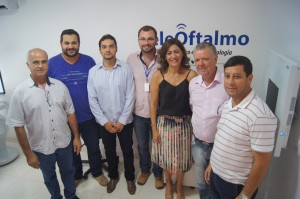 Vereadores Tadeu Machado, Dionathan Farias, Marcelo Gorski, Prefeito Tiago Gorski, Secretária de Saúde, Gisele Ribeiro, Vereador Décio Loureiro e Joel Oliveira