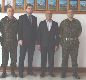 Coronel Roberto Morais Brancalione ,Prefeito Tiago,Presidente da Câmara de Vereadores Tadeu Machado e  Ten. Coronel Rogério Martins Moura